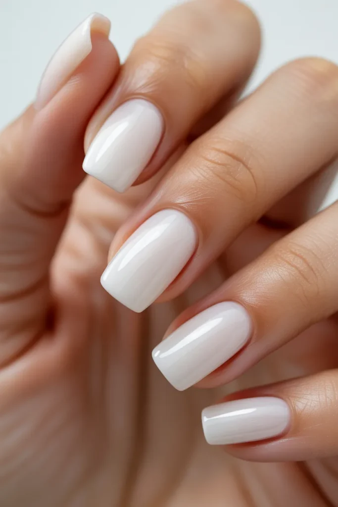 9. Simple White Square Nails — Less Is Always More