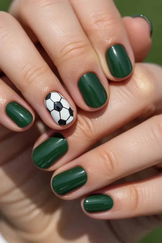 9. Soccer Nails Design Mom — Subtle Team Accent