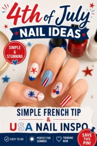 4th of July Almond Nails