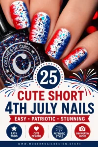 Short 4th July Nails