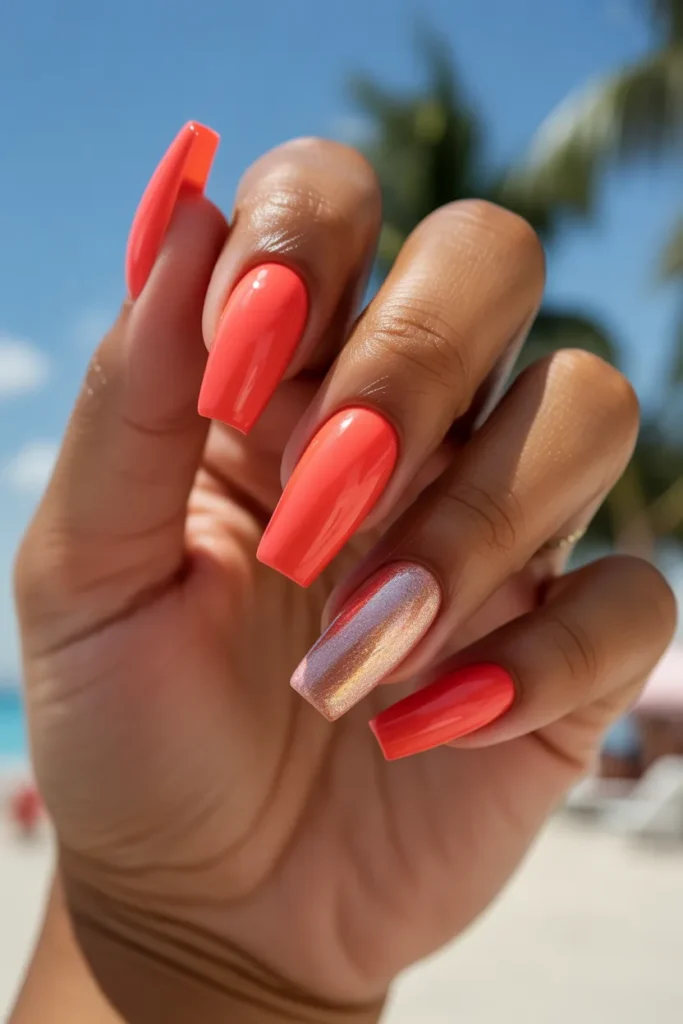 Summer Vacation Nails 18 Shape Design 17 — Summer Vacation Nails Coffin