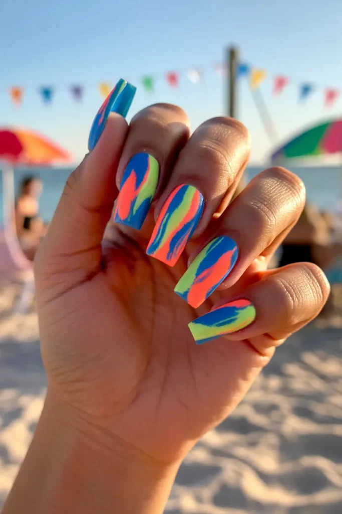 Summer Vacation Nails 21 Shape Design 20 — Playa Nails — The Vacation Nail Art Closer