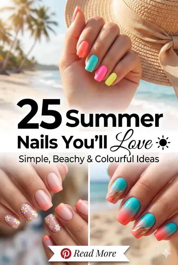 Summer Nails Youll Love 💅 25 Simple Beachy Colourful Ideas 1