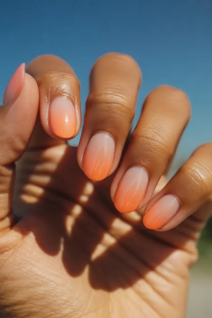 14. Aura Nails Summer 2026 — Coral Peach