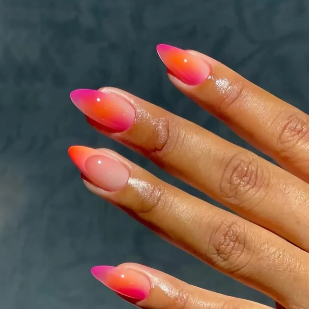Aura Nails 3 2.Orange Pink Gradient