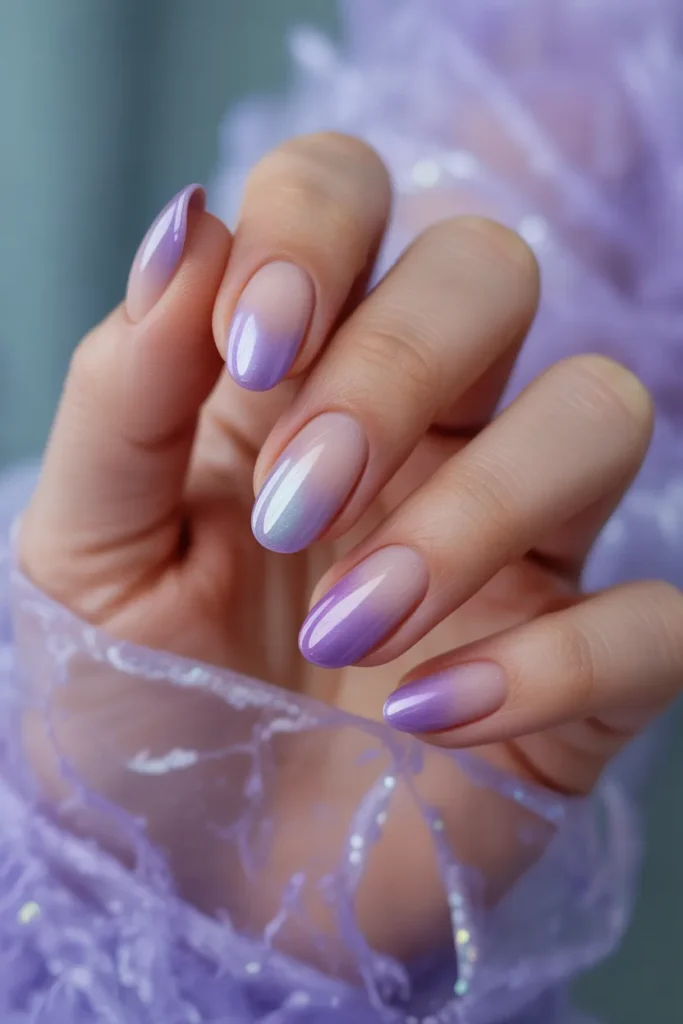 7. Purple Aura Nails — Violet Lavender Dreamy