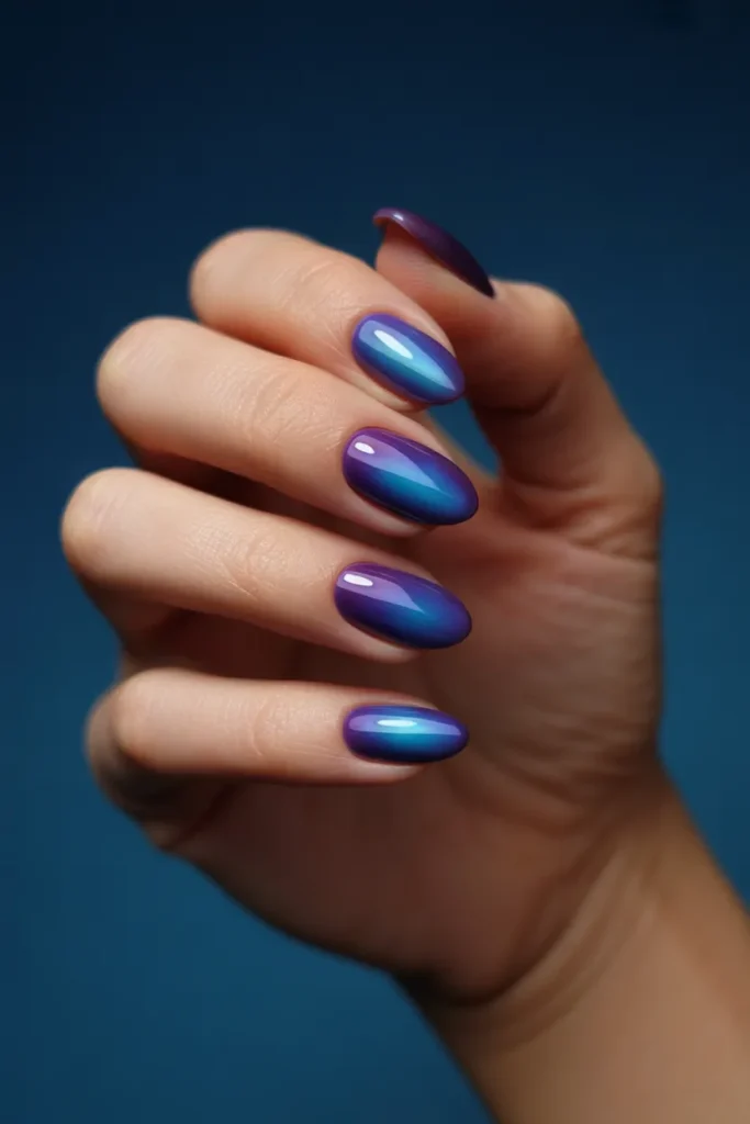 8. Blue Purple Aura Nails — Indigo Violet